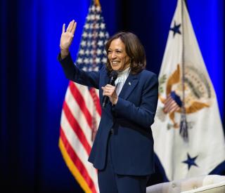 Vice President Kamala Harris Walks On Stage