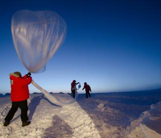 Researchers launch a a lightweight, balloon-borne instrument to collect data. "To keep advancing, we need scientists who can determine what data we need, collect that data, and solve problems," Bracco says. (NOAA)