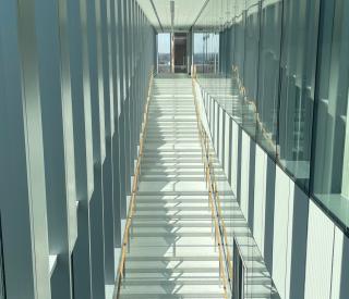 A staircase inside George Tower | Scheller Tower